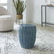 Harbor 17 inch Aqua Blue Glaze Garden Stool