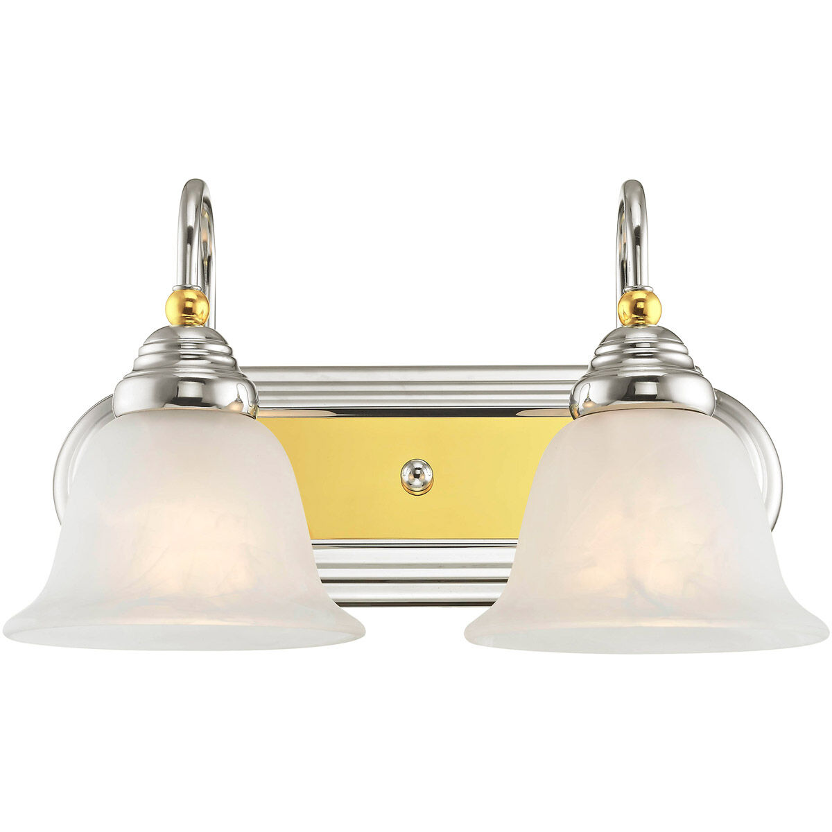 Belmont 2 Light 14 inch Polished Chrome & Polished Brass Bath Vanity Wall Light