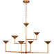 Julie Neill Eleanor LED 52.75 inch Antique Gold Leaf Asymmetric Chandelier Ceiling Light
