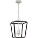 Chapman & Myers Darlana5 LED 12.5 inch Polished Nickel and Black Rattan Wrapped Lantern Ceiling Light, Small