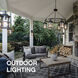 Atlantis LED 16 inch Satin Black Outdoor Wall Mount Lantern, Medium