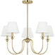 Drew & Jonathan Elsay 5 Light 29.75 inch Satin Brass Chandelier Ceiling Light, Medium