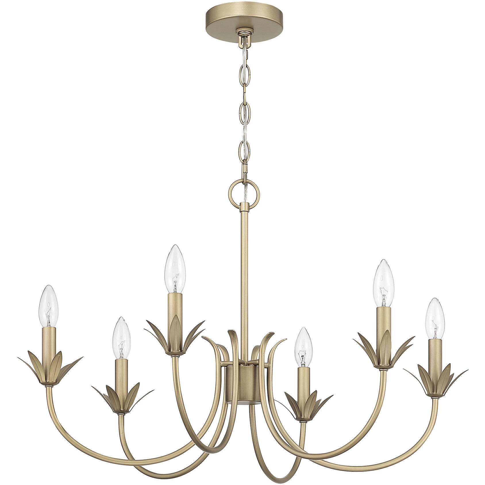 Junie Bud 6 Light 28 inch Luxe Gold Chandelier Ceiling Light, Medium