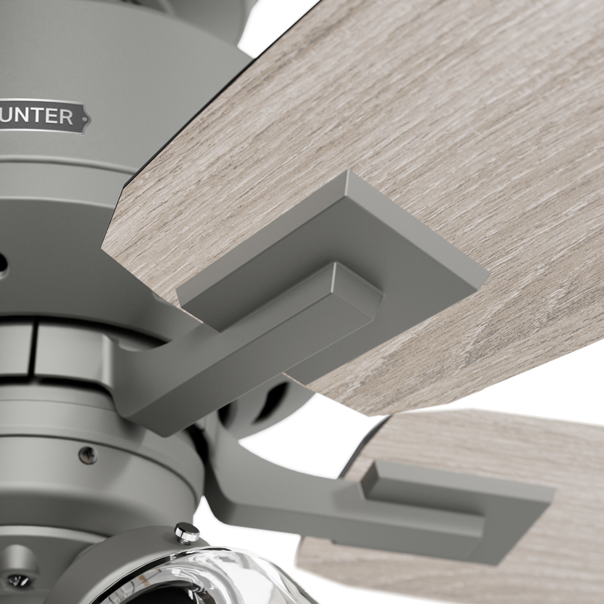 Gatlinburg 44 inch Matte Silver with Light Gray Oak Blades Ceiling Fan