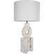 Kelsey 33.5 inch Feather White Linen / Brushed Copper / Alabaster Table Lamp Portable Light