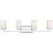 Tidal 4 Light 33.25 inch Chrome Vanity Wall Light