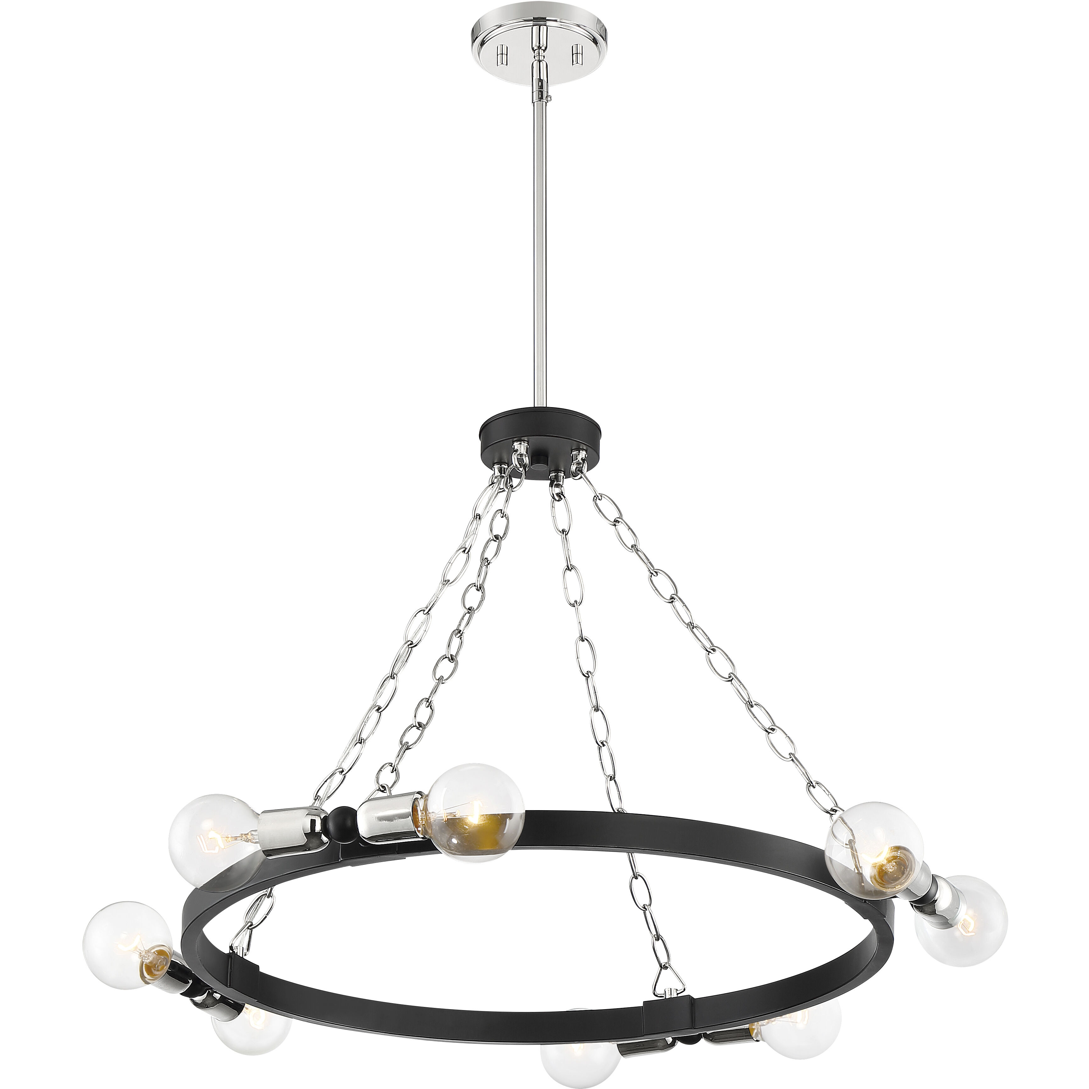 Huxton 8 Light 29.75 inch Black Chandelier Ceiling Light