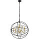 Cordelia 6 Light 26 inch Black and Gold Pendant Ceiling Light