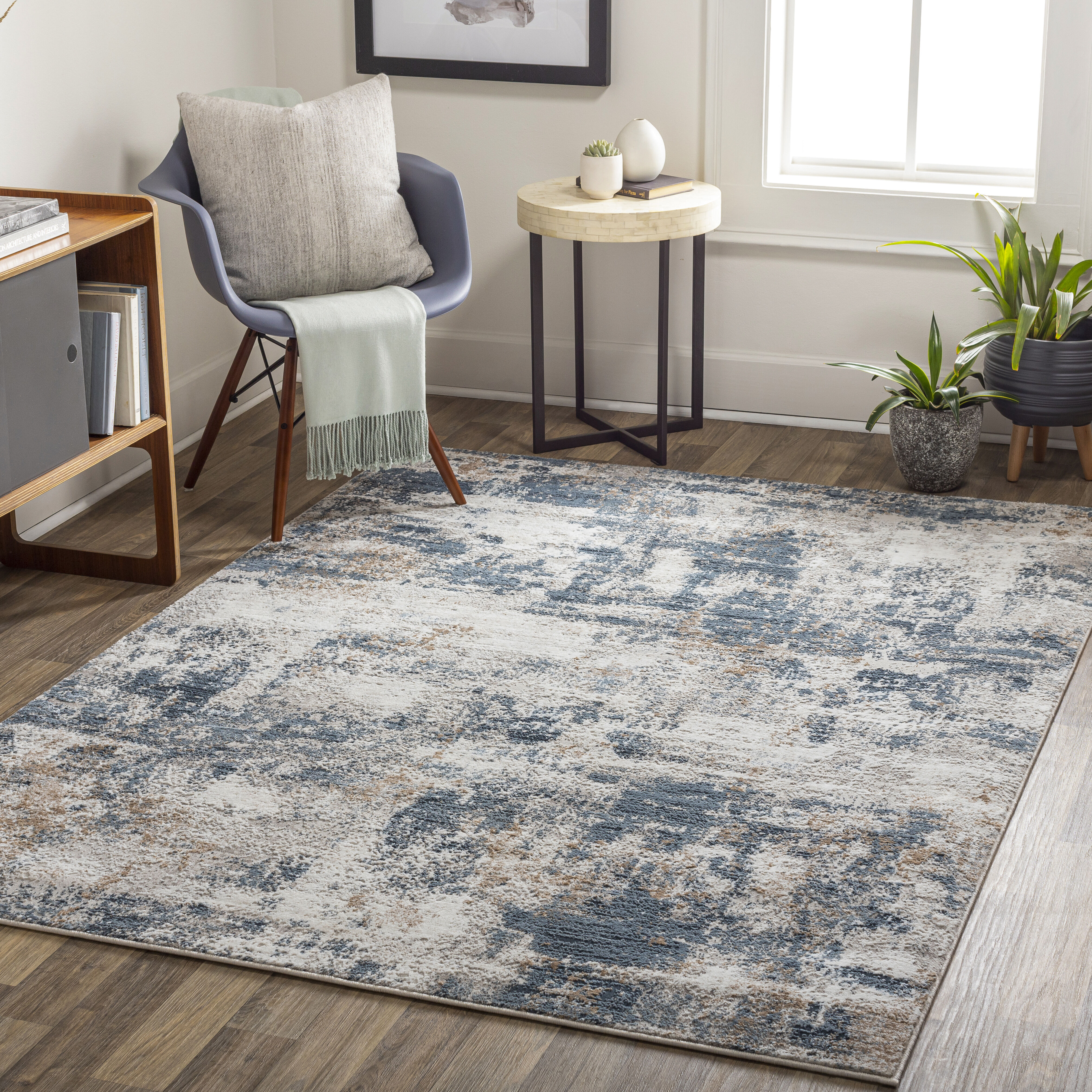 Allegro 84 X 63 inch Light Grey Rug, Rectangle