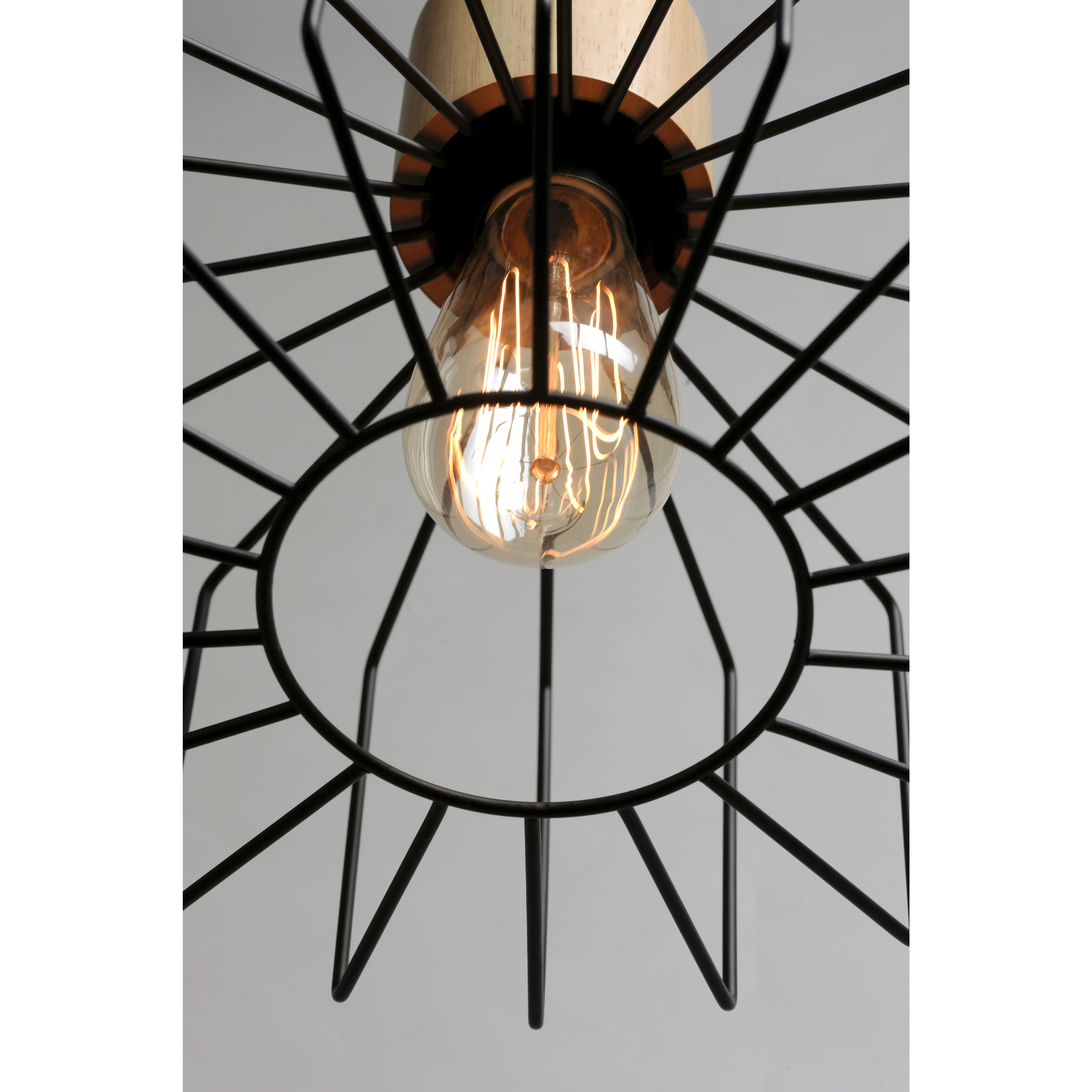 Bjorn 1 Light 11.5 inch Black/Natural Wood Single Pendant Ceiling Light
