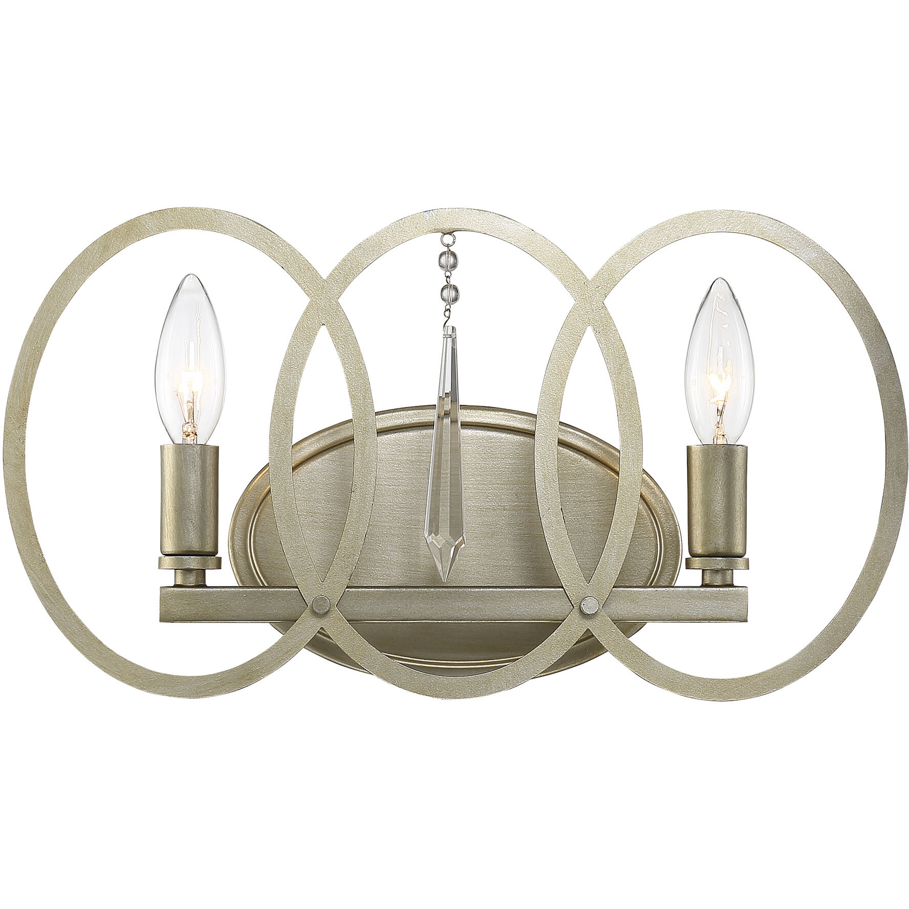 Hutton 2 Light 15.5 inch Sterling Gold Bath Bar Wall Light