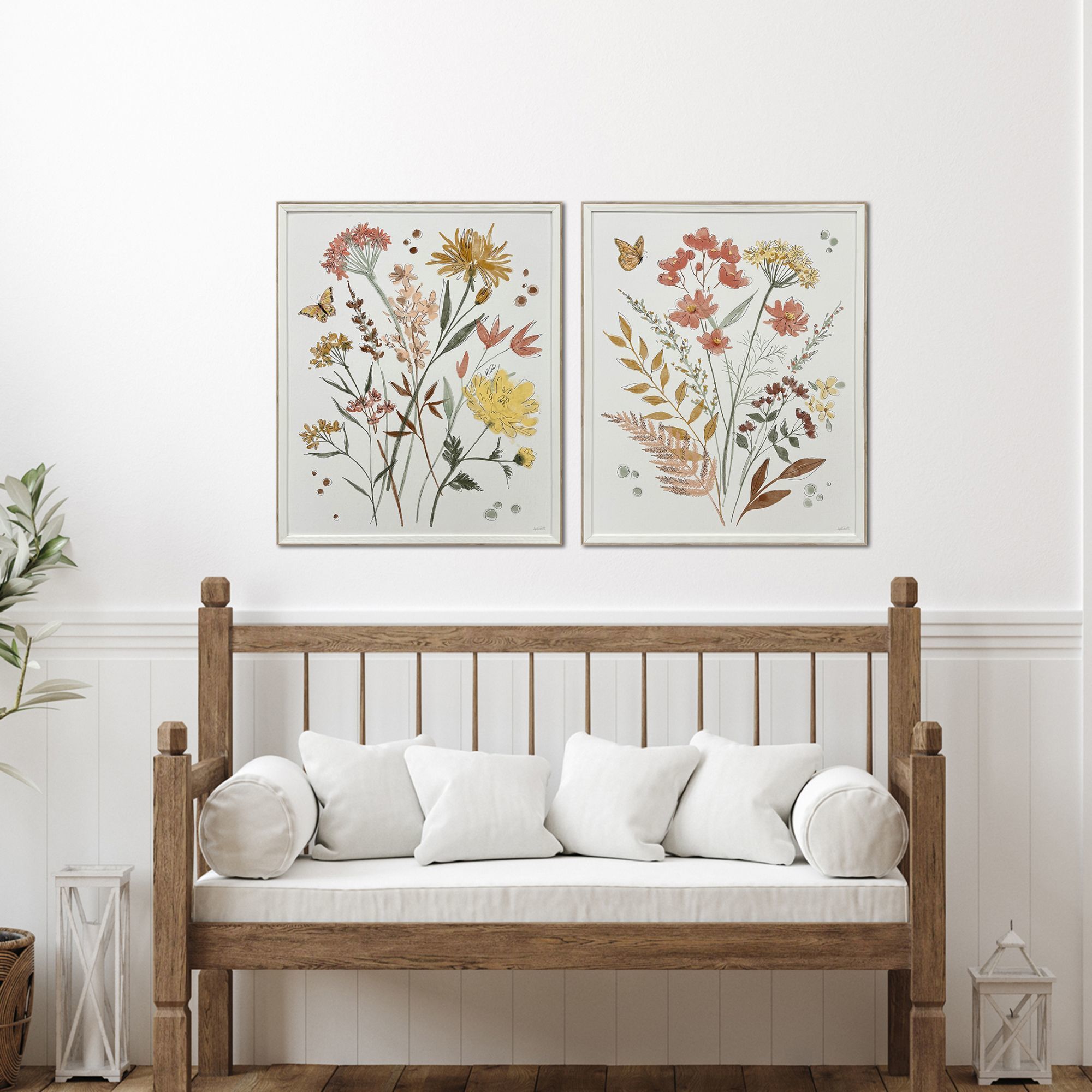 Full Bloom Rust and Brown and Yellow Framed Art