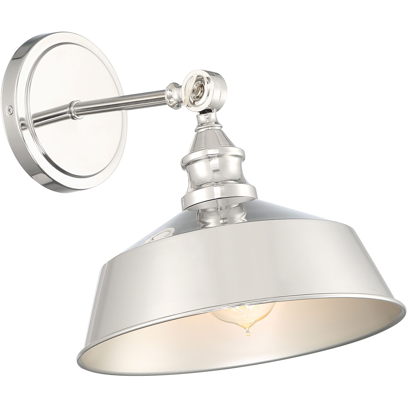 Vintage 1 Light 10 inch Polished Nickel Wall Sconce Wall Light