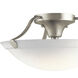 Independence 3 Light 16 inch Brushed Nickel Semi Flush Light Ceiling Light in White Etched Glass