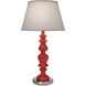 Ellie 27 inch 150.00 watt Gloss Red and Satin Nickel Table Lamp Portable Light