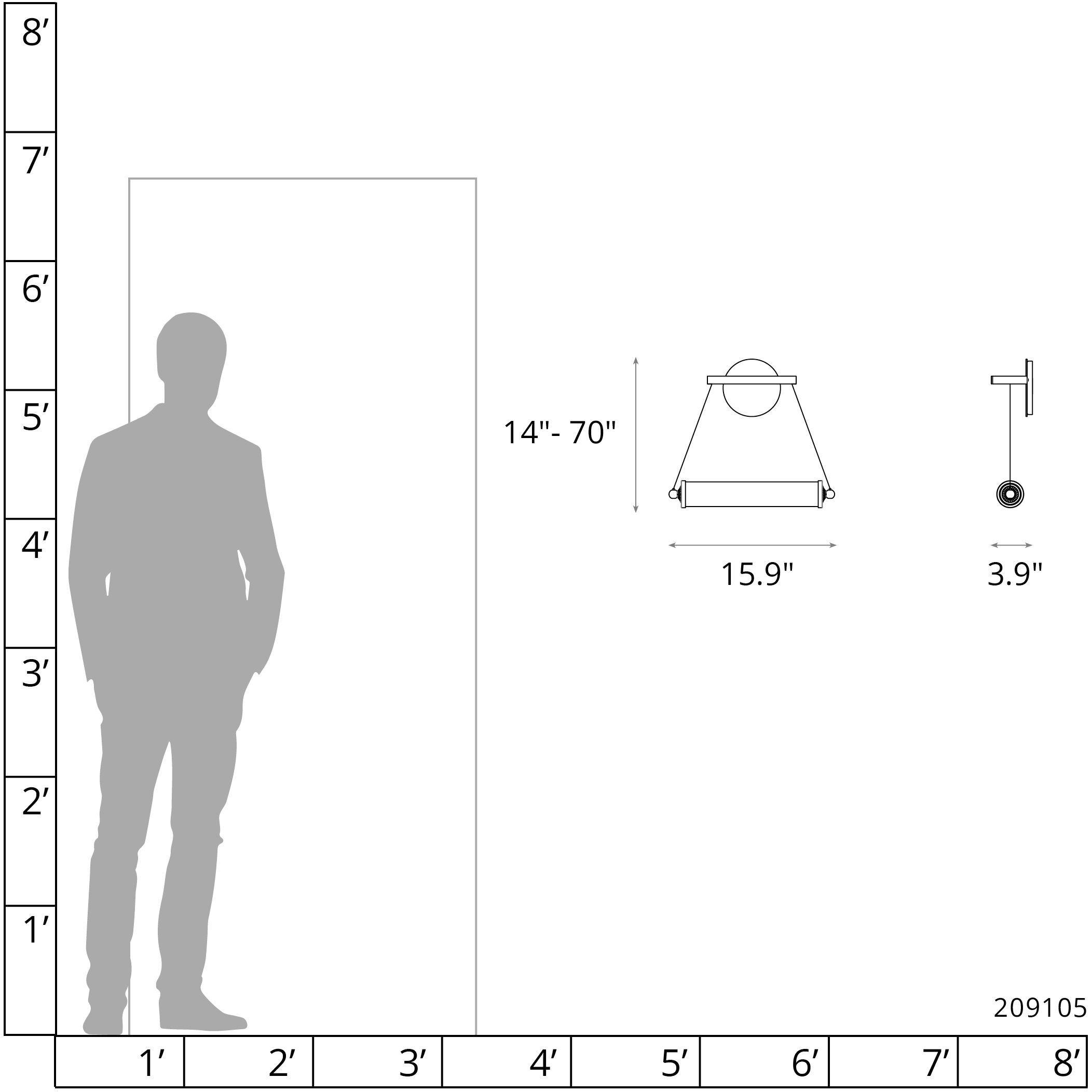 Libra LED 15.9 inch Modern Brass ADA Sconce Wall Light