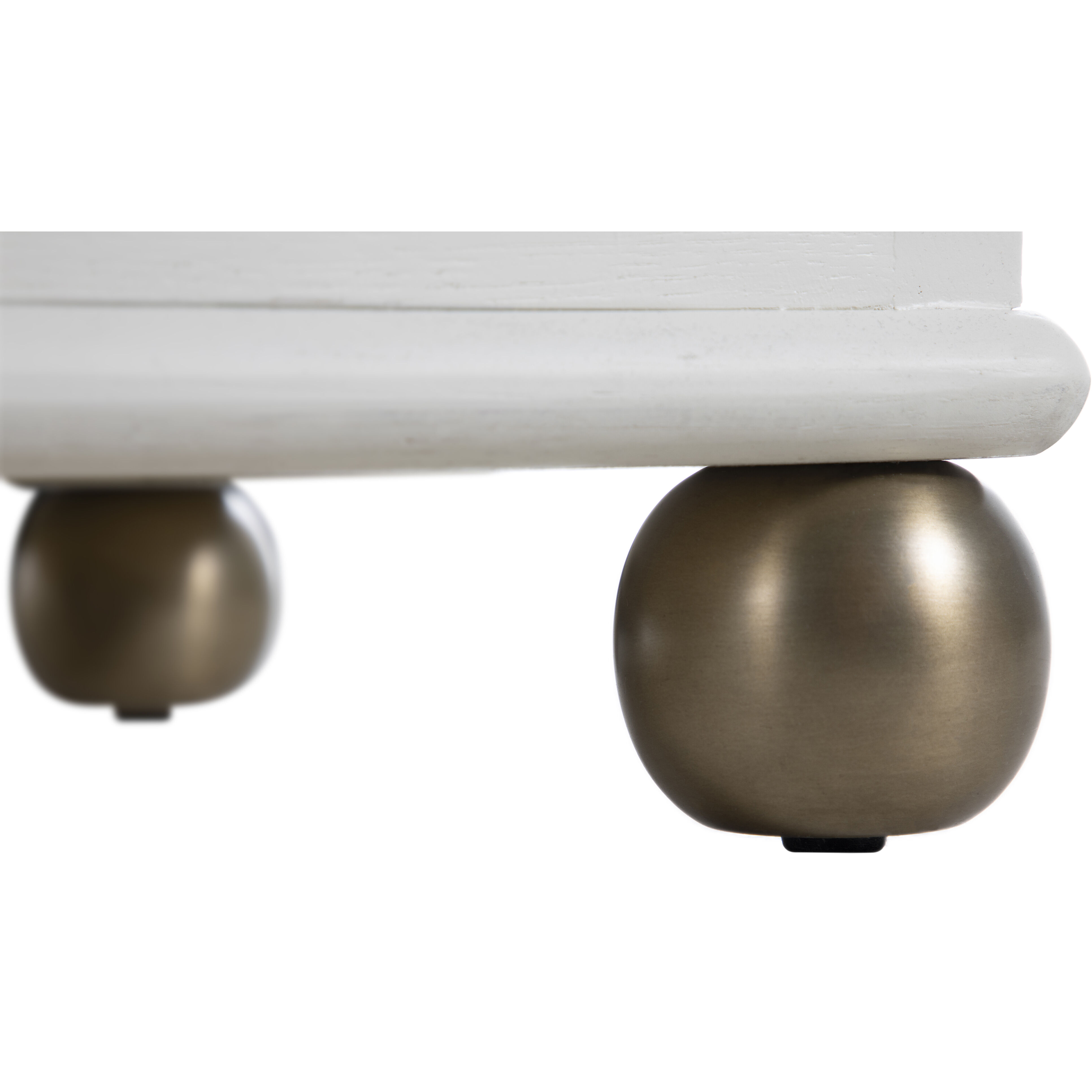 Pearl Ivory White and Satin Brass Chest