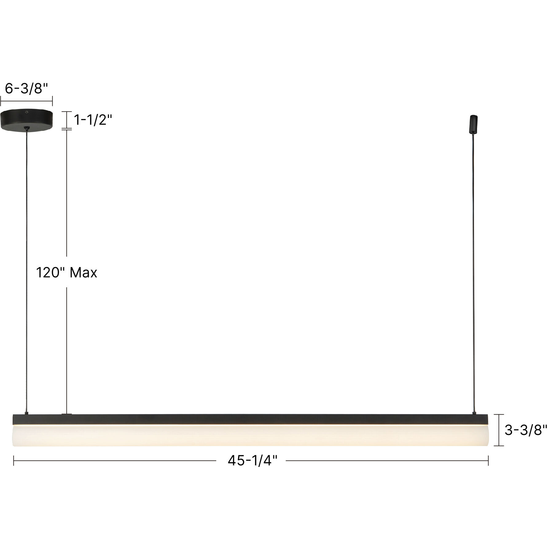 Nio 45.25 inch Vintage Brass Linear Pendant Ceiling Light