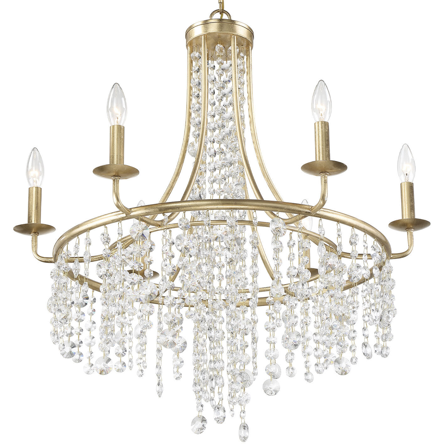 Gabrielle 6 Light 28 inch Antique Gold Chandelier Ceiling Light