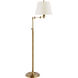 Candle Stick 47 inch 100.00 watt Hand-Rubbed Antique Brass Swing Arm Floor Lamp Portable Light in Linen 1