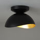 Luna Bella LED 10 inch Matte Black and Weathered Brass Flush Mount Ceiling Light