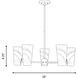 Mid-Century Modern 5 Light 30 inch Natural Brass Chandelier Ceiling Light