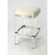 Butler Loft Jordan Acrylic & White Leather 24 inch White Leather Barstool