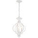 Transitional 3 Light 11 inch Bisque White Convertible Semi-Flush or Pendant Ceiling Light