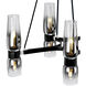 Flame 12 Light 36 inch Matte Black Chandelier Ceiling Light