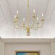 Lisbon 6 Light 26 inch Satin Brass Chandelier Ceiling Light