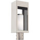 Bleecker 1 Light 17 inch Brushed Nickel Outdoor Post Top Lantern
