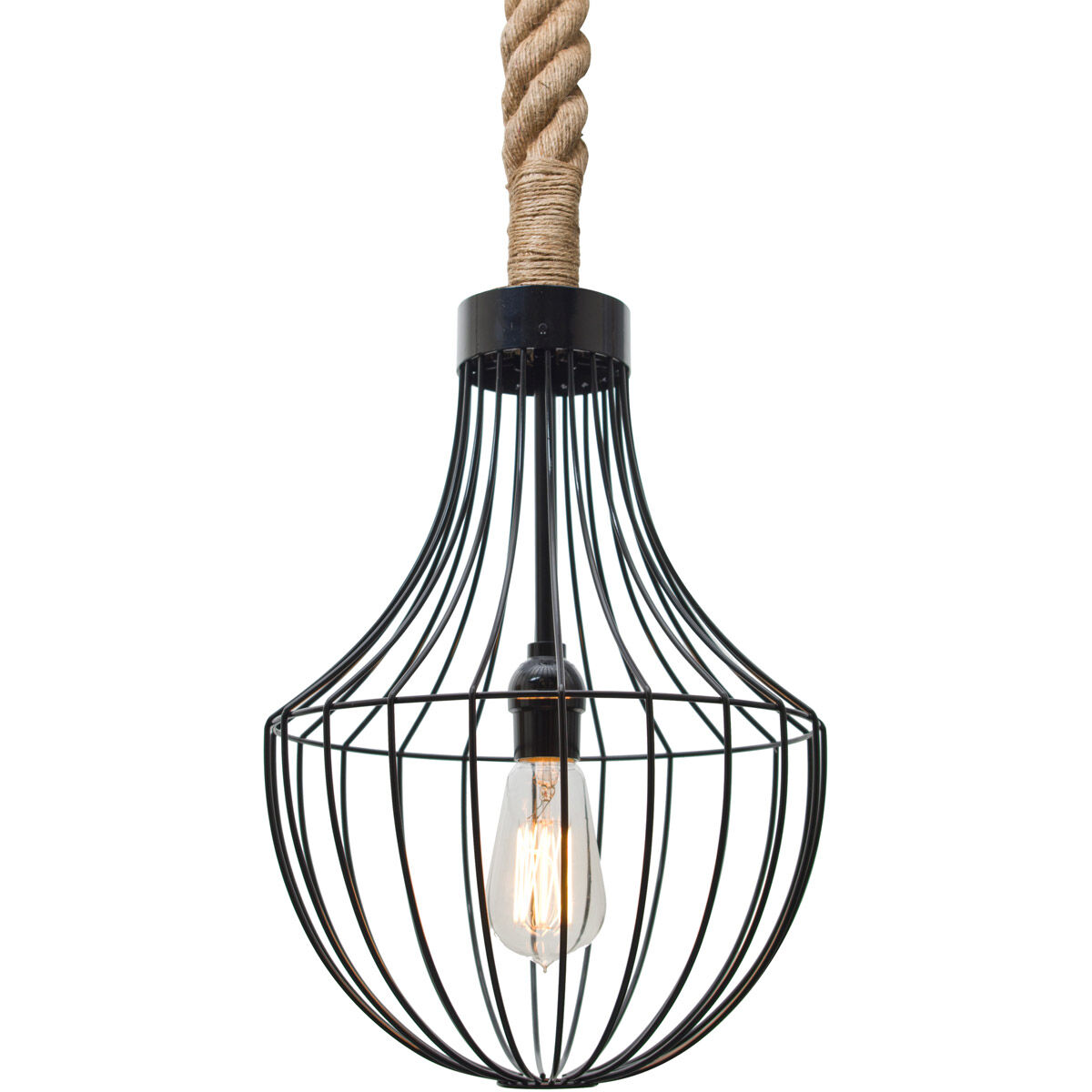 Sultana 1 Light Rope Pendant Ceiling Light in Flare