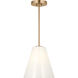 Senda 1 Light 9.13 inch Satin Brass Pendant Ceiling Light in Milk Glass