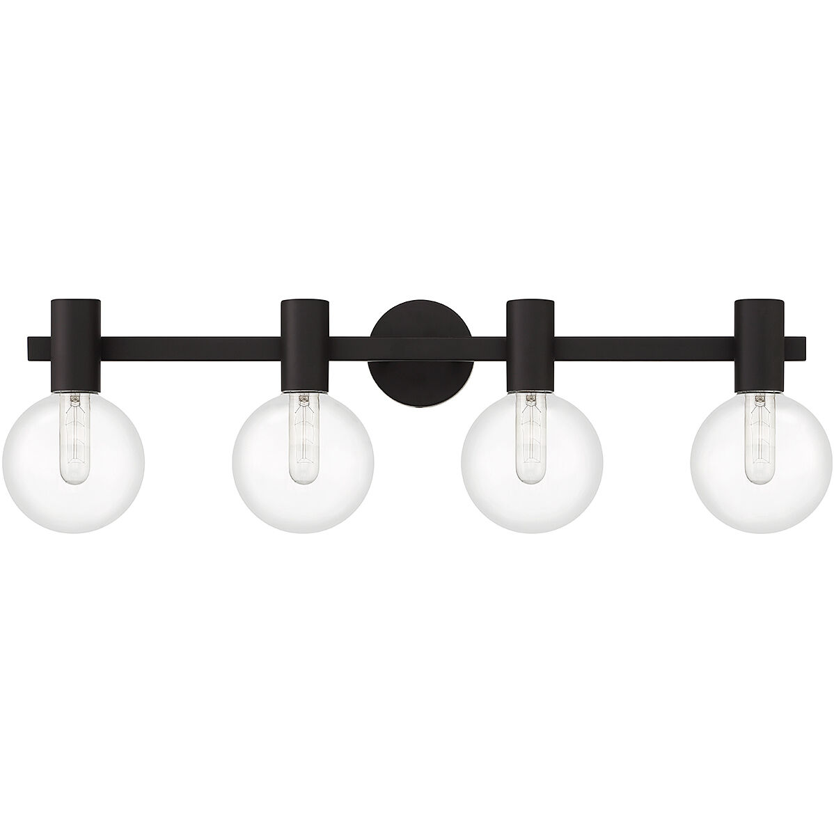 Wright 4 Light 34 inch Black Bathroom Vanity Light Wall Light