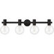 Wright 4 Light 34 inch Black Bathroom Vanity Light Wall Light