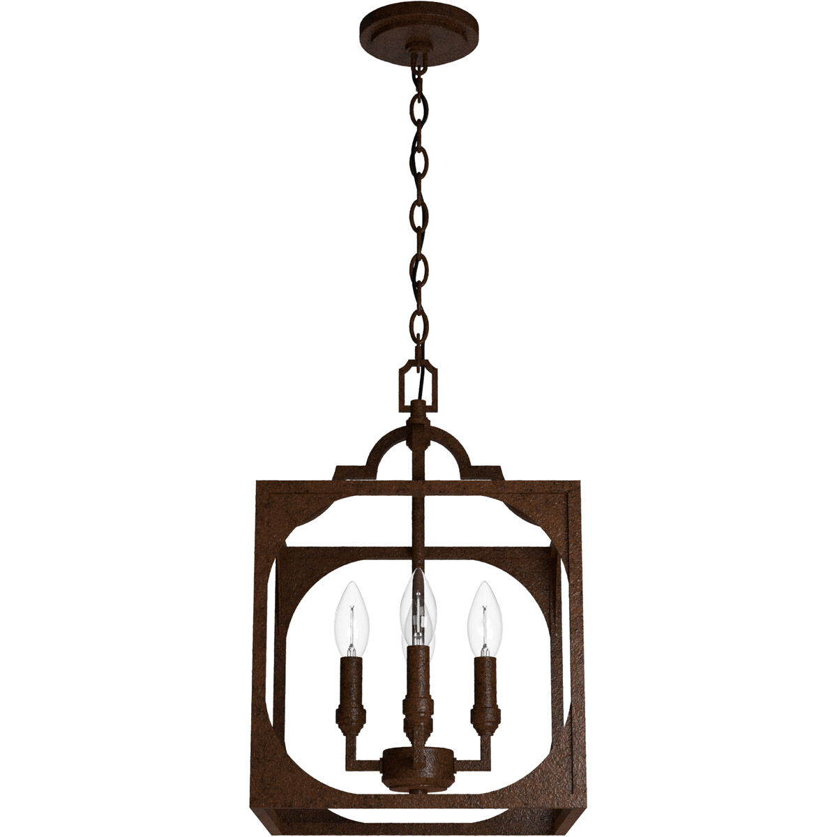 Highland Hill 4 Light 12 inch Textured Rust Pendant Ceiling Light