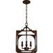 Highland Hill 4 Light 12 inch Textured Rust Pendant Ceiling Light