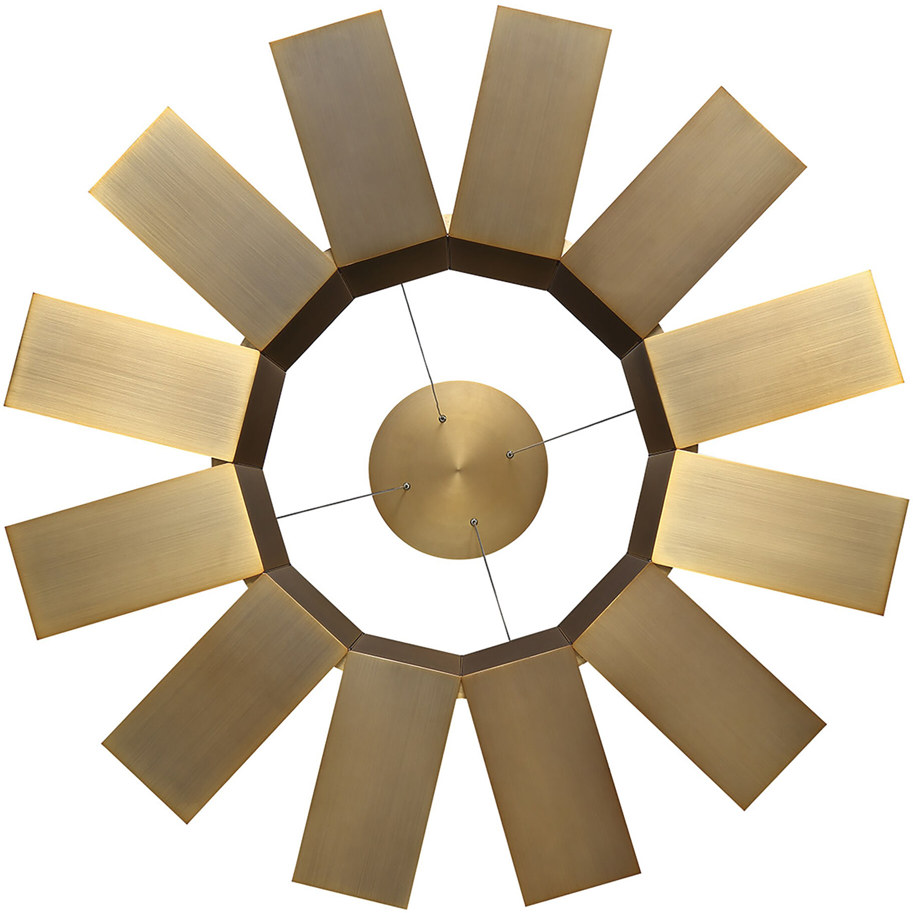 Chronos LED 34 inch Aged Brass Chandelier Ceiling Light in 34in.