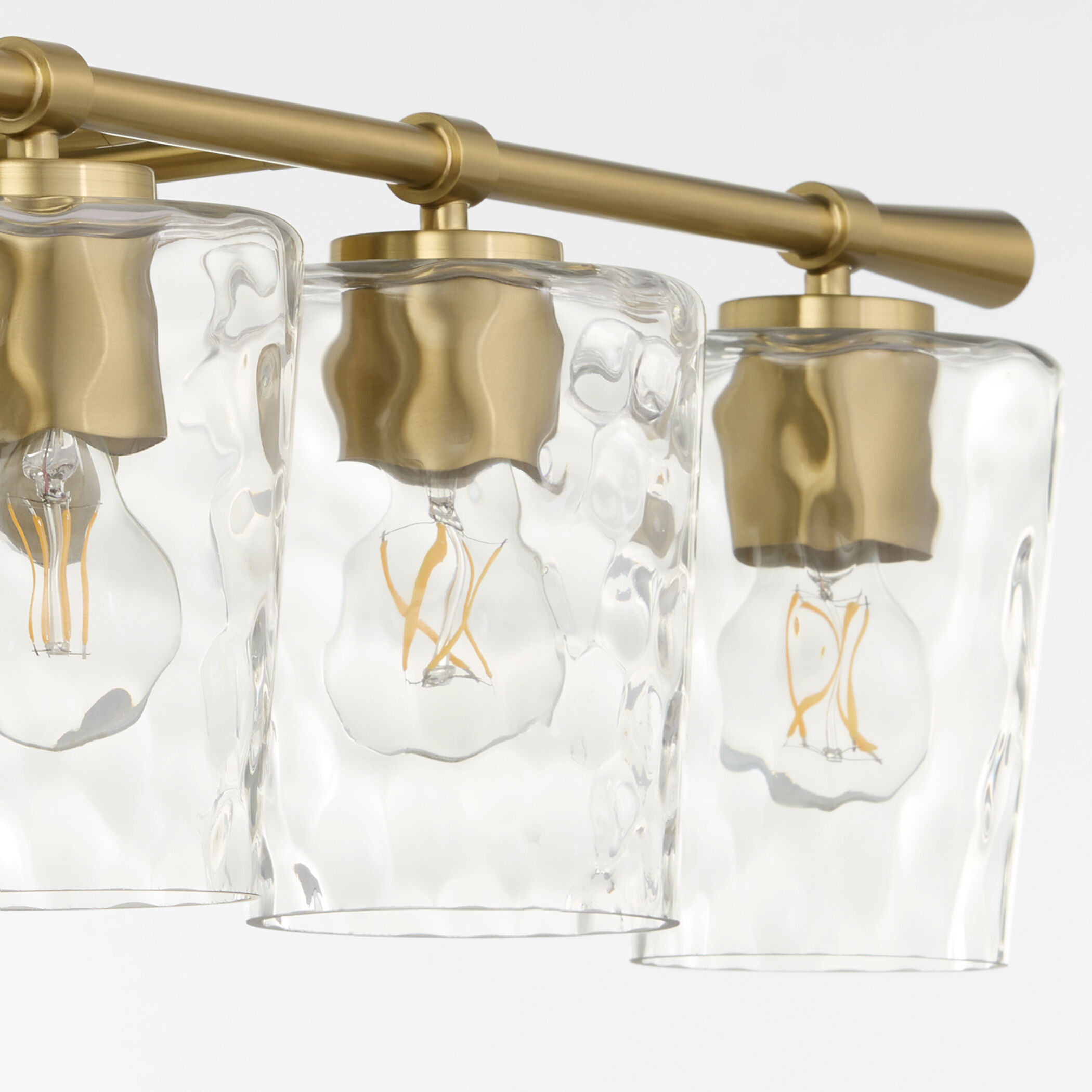 Goodwin 4 Light 32.88 inch Satin Nickel Vanity Light Wall Light in Aged Brass