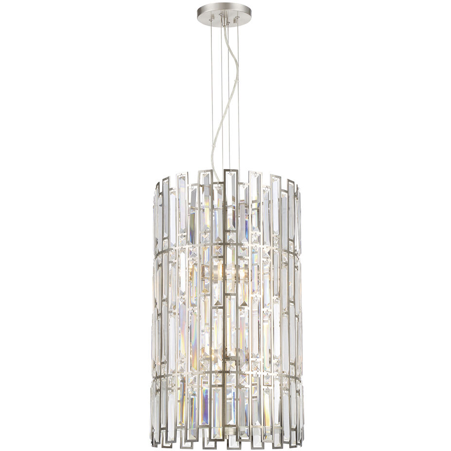 West 65th 6 Light 16 inch Satin Platinum Foyer Light Ceiling Light