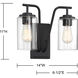 Farmhouse 2 Light 11 inch Matte Black Outdoor Wall Lantern