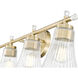 Belle 4 Light 32 inch Modern Gold Bath Vanity Light Wall Light
