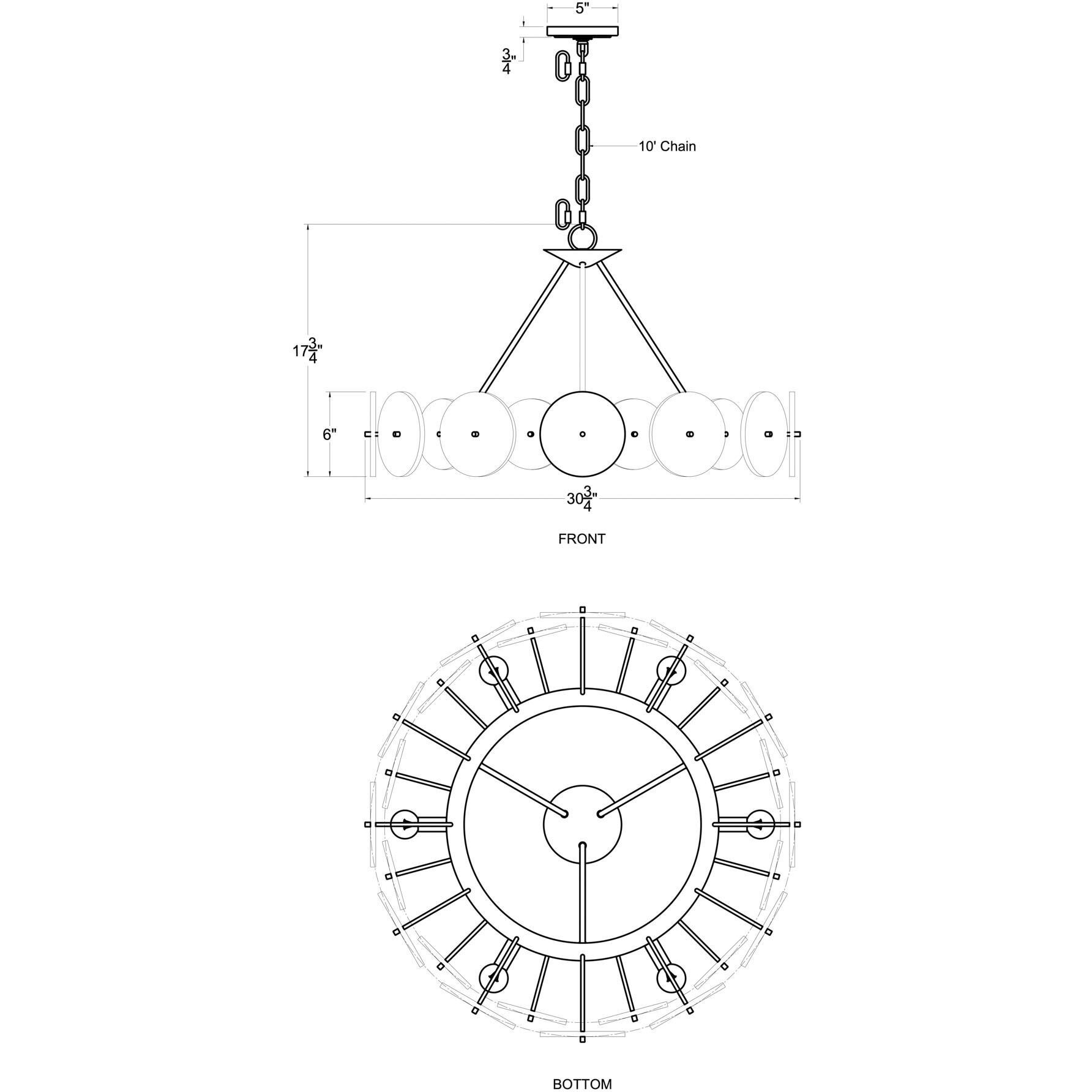Cosmos 6 Light 30 inch Matte Black Chandelier Ceiling Light, Smithsonian Collaboration