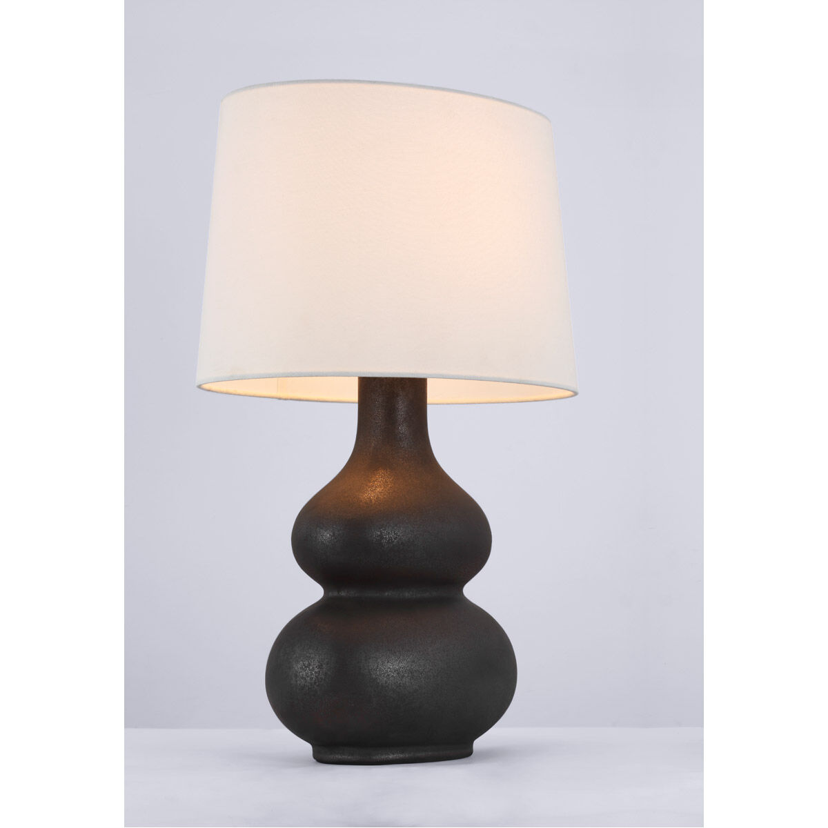 Chapman & Myers Lismore 23.75 inch 15 watt Stained Black Metallic Table Lamp Portable Light in Stained Black Metallic Porcelain, Medium
