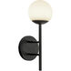 Claremont LED 13 inch Black Exterior Wall in Matte Opal Glass
