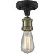 Franklin Restoration Bare Bulb 1 Light 5 inch Black Antique Brass Semi-Flush Mount Ceiling Light, Franklin Restoration