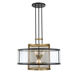 Soho 4 Light 30 inch Coal And Soft Brass Pendant Ceiling Light