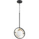 Nimbus 1 Light 9.75 inch Noir with Aged Brass Pendant Ceiling Light
