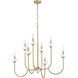 Allistair 8 Light 36 inch Modern Gold Chandelier Ceiling Light