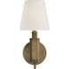 Visual Comfort Signature Collection Thomas O'Brien Longacre 1 Light 6 inch Hand-Rubbed Antique Brass Sconce Wall Light in Linen TOB2010HAB-L - Open Box